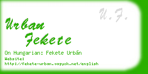 urban fekete business card